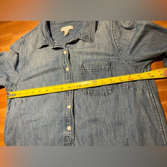 J. Crew Denim Tunic Shirt Dress Long Sleeved Collared 💙 - Picture 7 of 7
